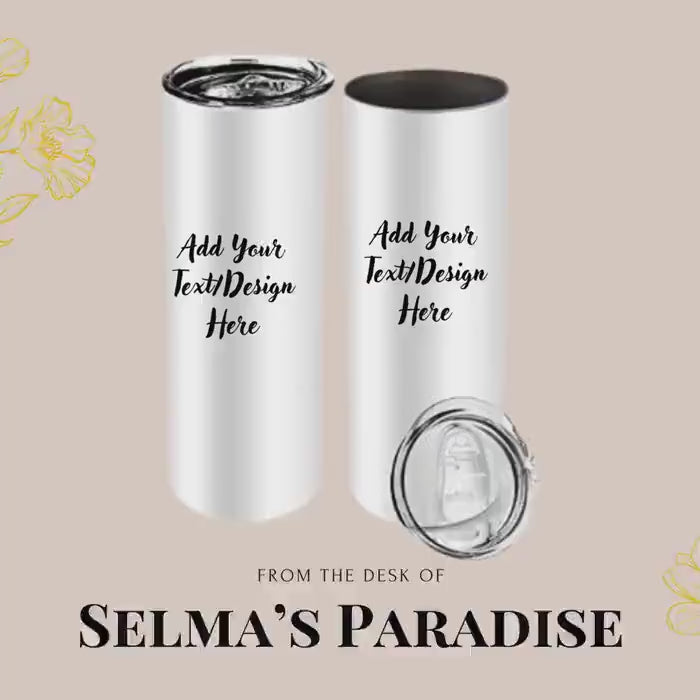 Personalized Stainless Steel Tumbler: Custom Text, Insulated 20oz Coffee-Tea Tumbler