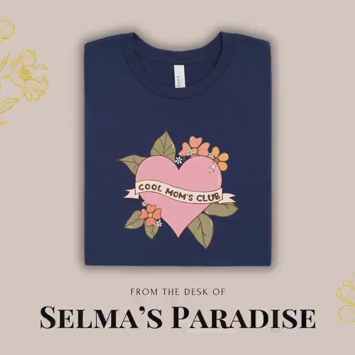 Club Cotton Oversized, Heart Print Short Sleeve Tee, Custom Unisex Mom T-Shirt, Personalized