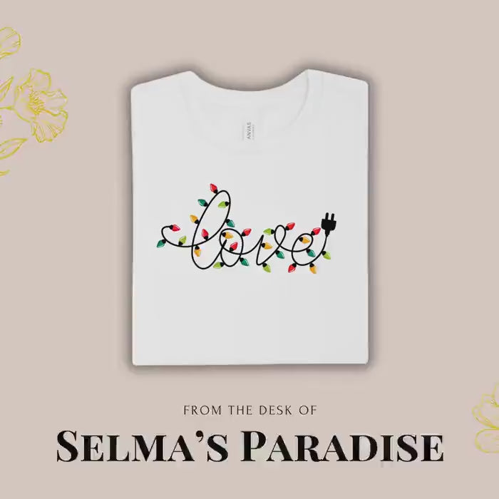 Love Design T-Shirt, Short Sleeve Tee, Graphics Printed Trendy Holiday, Custom Christmas