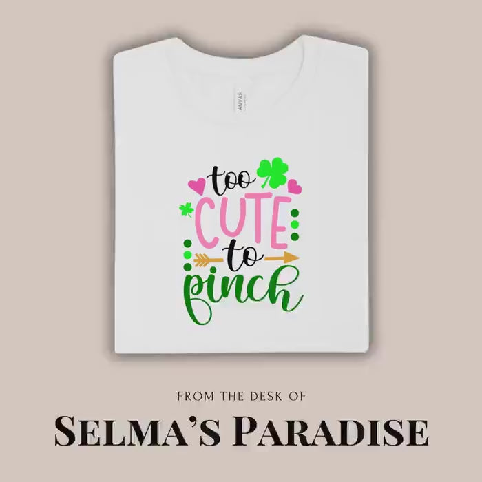 Personalized St. Patrick's Day Kids T-Shirt, Too Adorable to Pinch