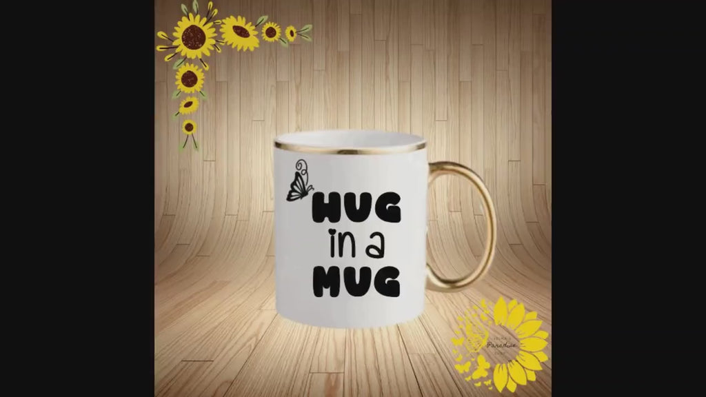 S Design, Gold Trim Personalized Mugs, Custom Coffe-Tea Cup, Birthday Gift, Gift for Her or Him, Anniversary, for any Gift Occasions.