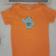 Monster Design Baby Onesie: Orange Cotton Bodysuit