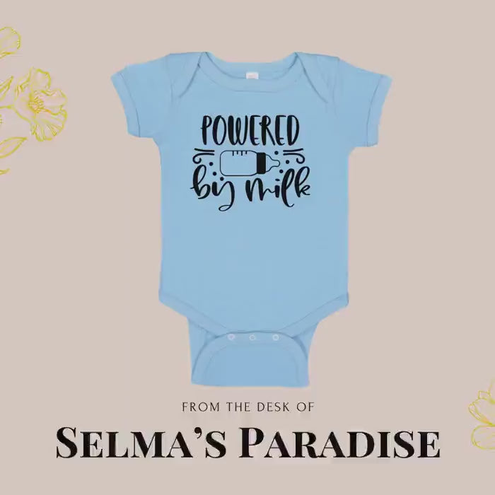 Power By Milk Design Baby Onesie: Trendy Unisex Bodysuit