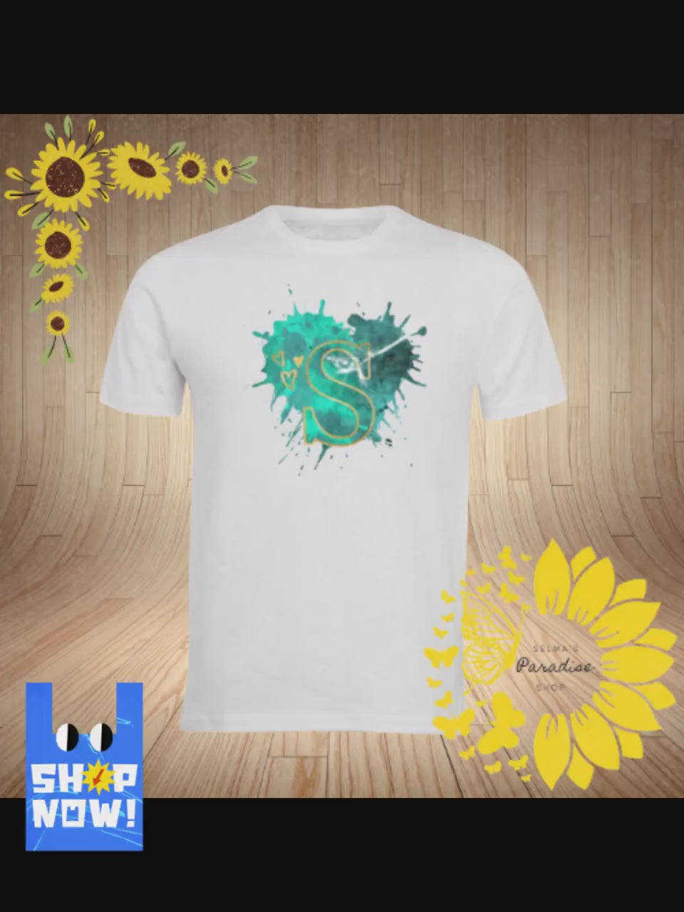 Teal/Gold Letter Personalized T-Shirt: Custom Unisex Tee