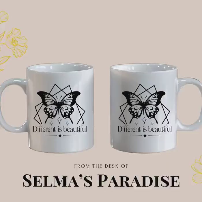 Personalized Butterfly Coffee Mug: Custom Ceramic Tea Cup (15 Oz)