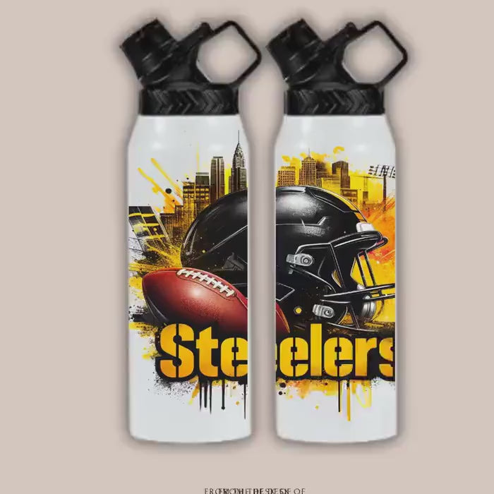 Water Bottle Blanks in Bulk Stainless Steel Insulated Sports Tumblers with Lid, Coaster & Gift Box Polymer Coated Heat Transfer Bottles 32oz