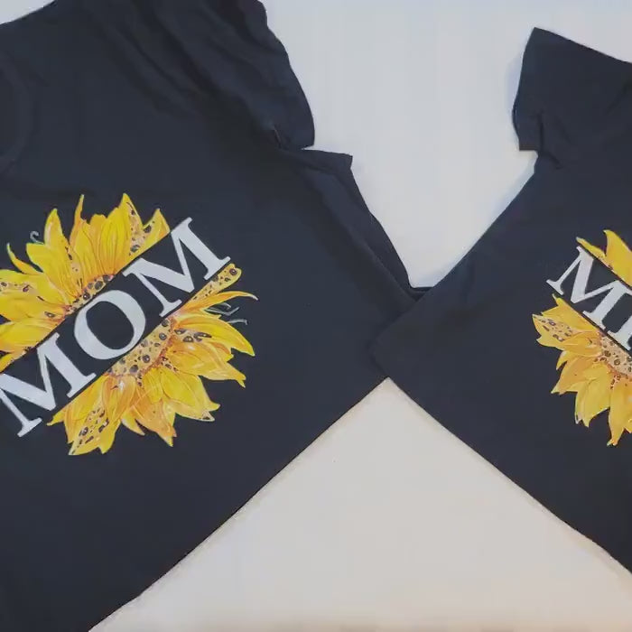 Sunflower Mom and Mini Matching Cotton Blend Tops