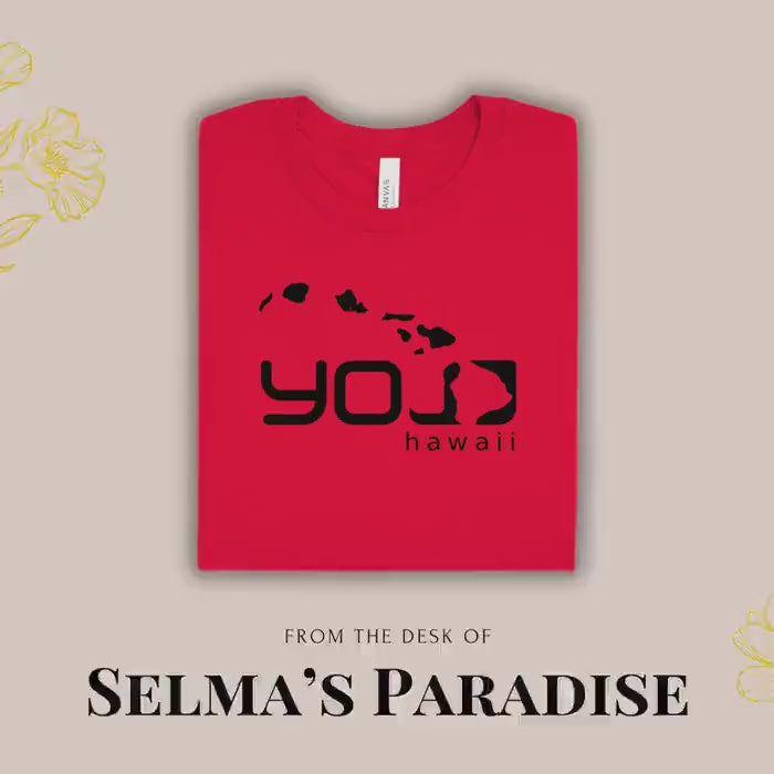 YOLO Hawaii T-Shirt, Letter Printed Tee, Personalized Oversized, Custom Short Sleeve, Casual Summer Top