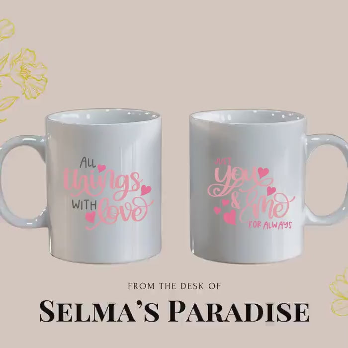 Gold Trim Personalized Ceramic Mug, Valentine's Gift
