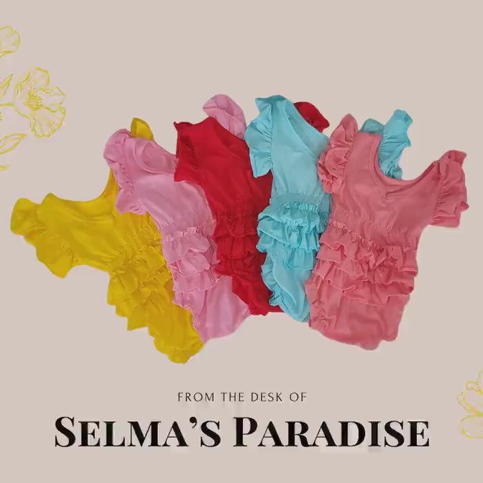 Baby Girls Ruffle Romper 100% Cotton Personalized Newborn Bubble Onesie Summer Infant Clothes