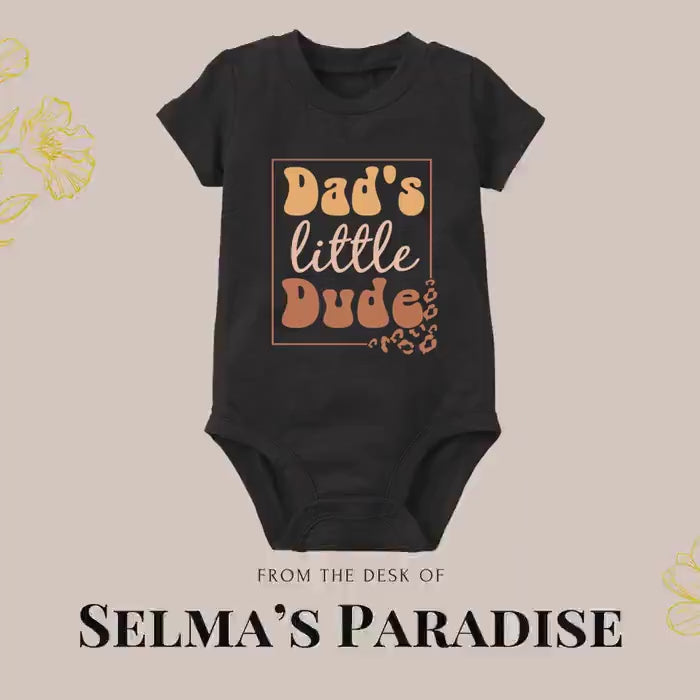 Dad's Little Dude Onesie: Personalized Baby Bodysuit