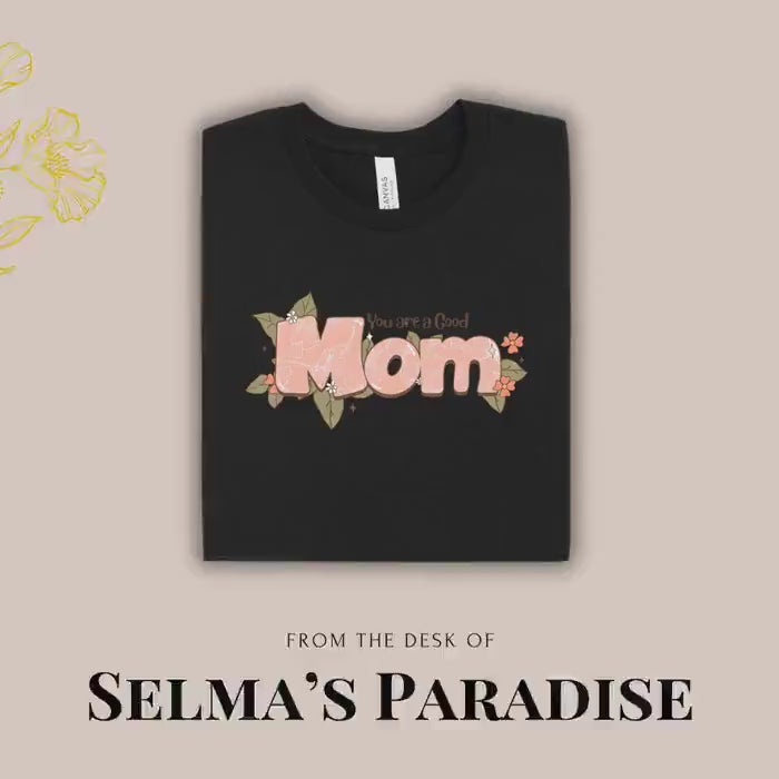 Floral Mom Graphic, Cotton Blend Oversized T-Shirt