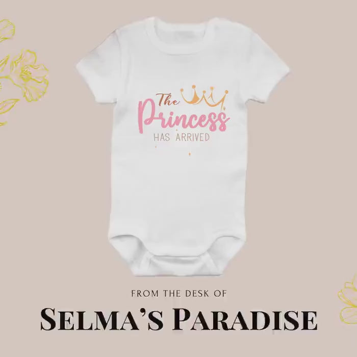 Princess Arrival Onesie: Personalized Baby Bodysuit, Custom Clothes