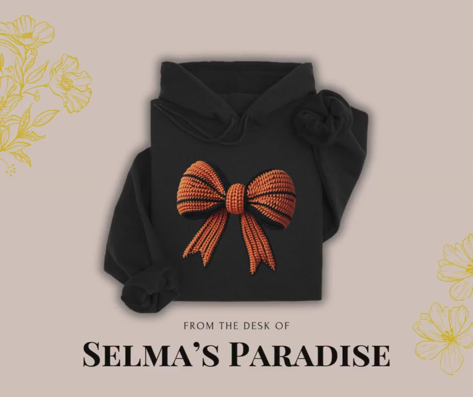 Orange Bow Black Hoodie | Fall Halloween Sweatshirt