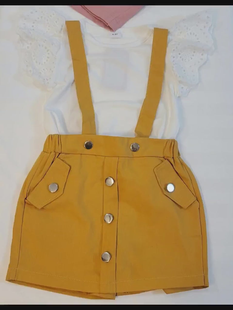 2-piece Toddler Casual Top and Overalls Set, Girls Casual Set, Girls Overalls, Casual Girls clothing, Girls Birthday Gift