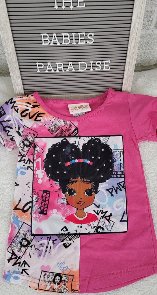 Girls Pink Set Top and Bottom