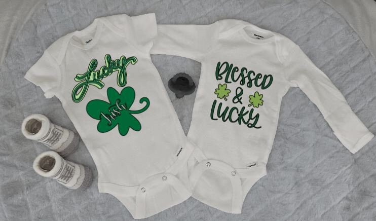 Lucky, Blessed, StPatrick Unisex Onesie Designs