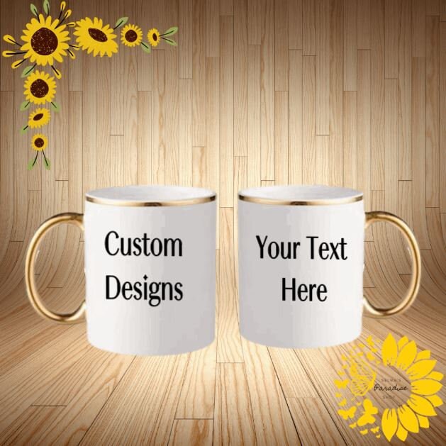 Rise and Shine Gold Trim Mug Design