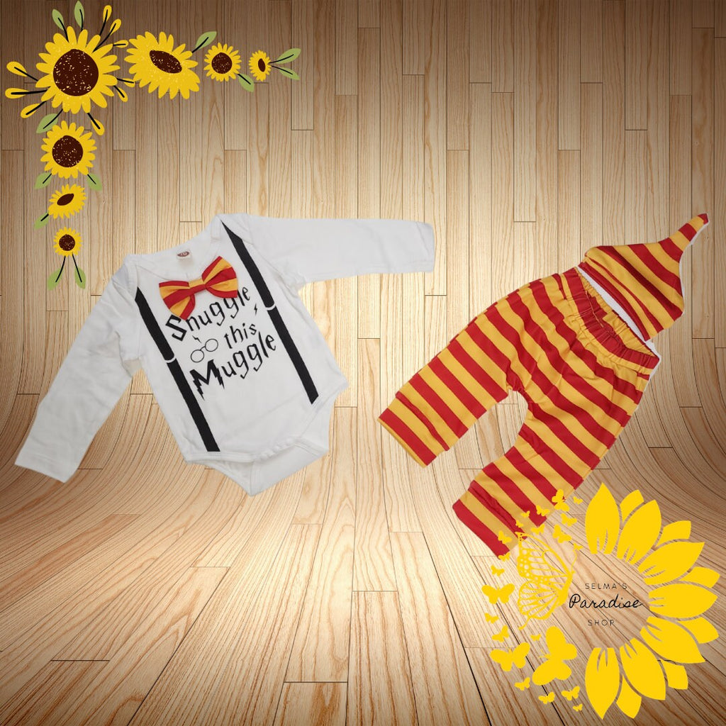 3 Pcs Baby Boy Rompers, Tops+pants+Hat Outfits