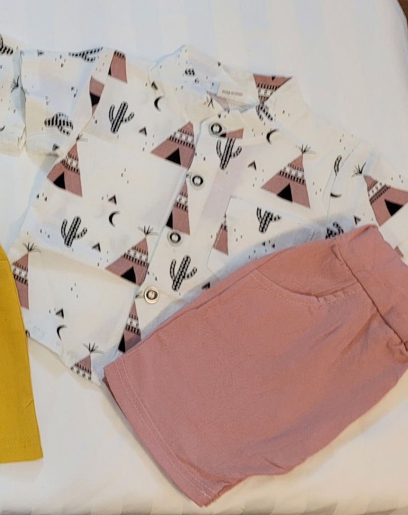 2pcs Toddler Boy Casual Shirt and Short Set