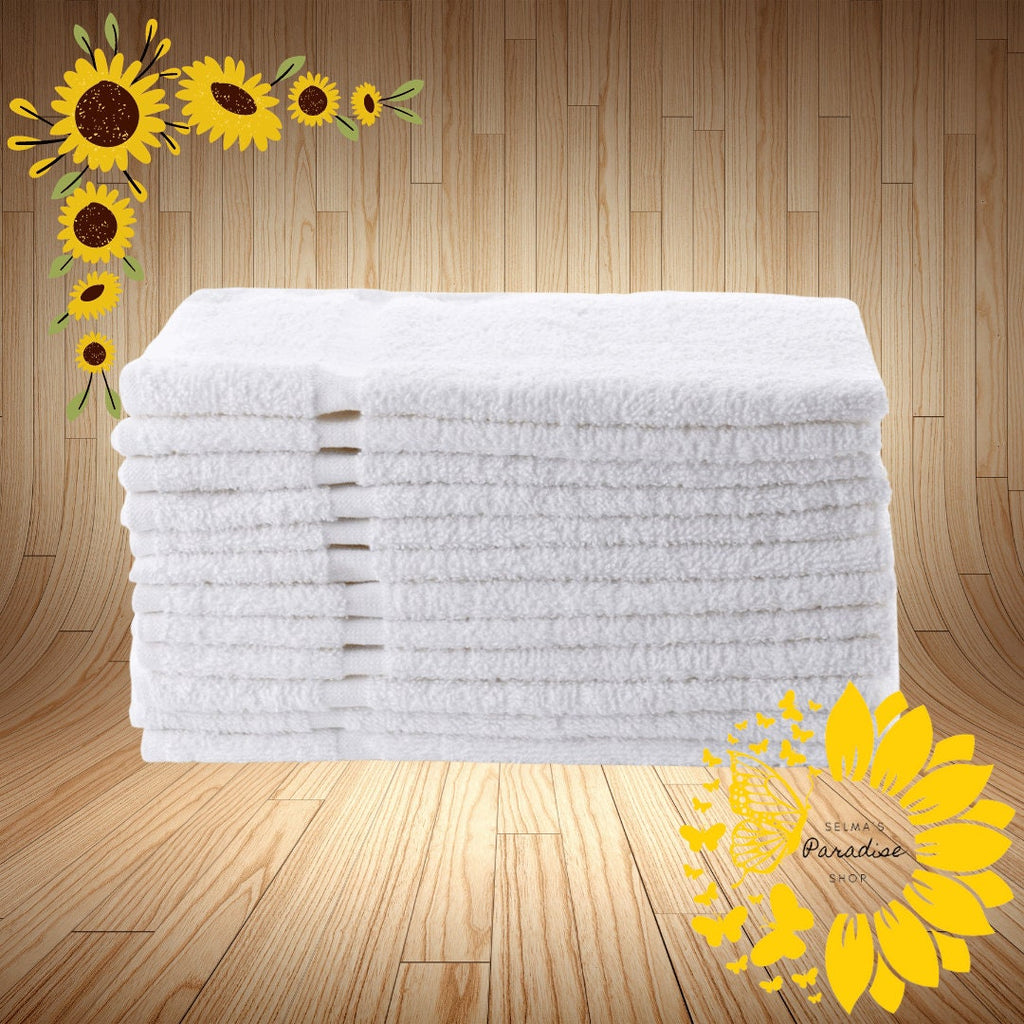 Embroidery White Hand Towels, Personalized, Custom Designs, Salon hand Towels, Business Gifts, Any Occasion